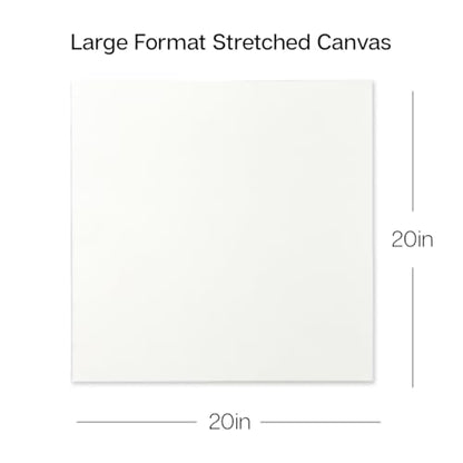 KINGART 809-2 Stretched White Canvas for Painting, 20 x 20 Inch, Pack of 2 - size: 20 x 20 Inch