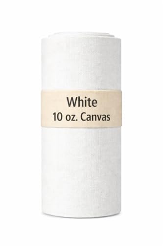 Sedona Designz 60" Wide Cotton Duck Canvas Fabric - Heavy Weight 10oz Durable 100% Cotton (White, 2 Yards) - color: White, size: 2 Yards