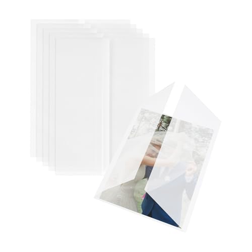 Goefun 115GSM Pre-Folded Vellum Jackets for 5x7 Invitations 50 Pack - color: white, size: 5x7-50pcs