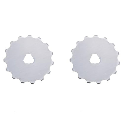 ZZHXSM 2-Pack 45mm Perforated Rotary Replacement Blades for Hook Scissors, Craft Sewing Leather Paper Card Cutting