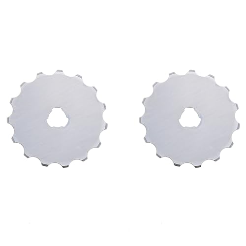 ZZHXSM 2-Pack 45mm Perforated Rotary Replacement Blades for Hook Scissors, Craft Sewing Leather Paper Card Cutting