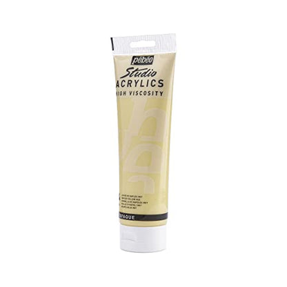 Pebeo Studio Acrylics High Viscosity, Fine Acrylic, 250 ml - Naples Yellow Hue - color: Naples Yellow Hue, size: 8.45 Fl Oz (Pack of 1)