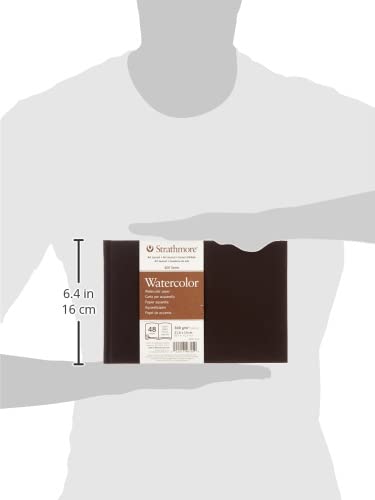 Strathmore 400 Series Hardcover Watercolor Art Journal, 140 lb. Cold Press, 8.5 X 5.5 inches, White, 48 Pages (467-5) - size: 8.5x5.5 inch, style: Hardbound, Phase Out
