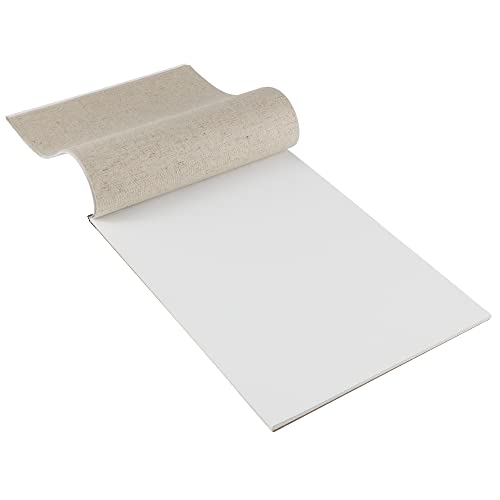 Centurion Acrylic Primed White Linen Canvas Sheet Pad, Pack of 6 Assorted Sizes - 2 Pads Each 6x8", 11x14", 9x12", 11oz Weight, Tape-Bound for Acrylics, Alkyds, Water-Mixable Oils, 60 Total Sheets - size: Assorted Sizes