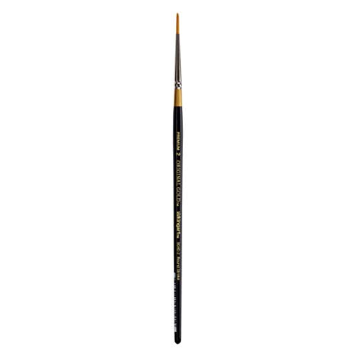 KingArt Original Gold 9040 Series, Premium Artist Brush, Golden TAKLON Round Stroke-Size: 2, 2 - size: 2