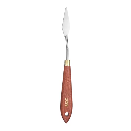 HARFINGTON Palette Knife Painting Tool 2.17" x 0.59" Stainless Steel Teardrop Blade 8.27" Length Spatula Painting Pallet Knives with Hole Beech Wood Handle for Oil Acrylic Canvas, Red/Silver - size: 8.27" x 0.59" x 2.17"