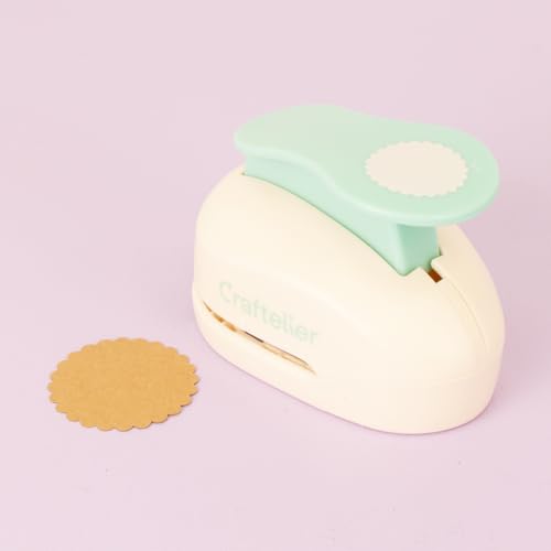 Craftelier - Scalloped Circle Punch 2" (5 cm) Diameter | Hole puncher, scrapbooking and crafts projects, lever punch, for paper and cardstock, size 4.33 x 3.14 x 2.75 in - size: Pack of 1: 2" Diameter