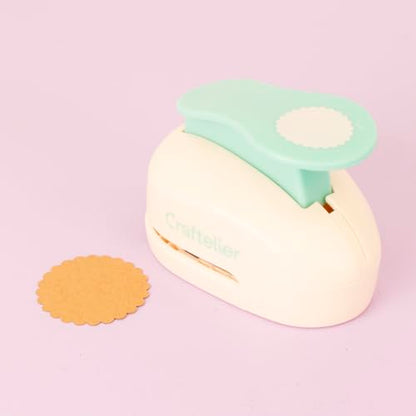 Craftelier - Scalloped Circle Punch 2" (5 cm) Diameter | Hole puncher, scrapbooking and crafts projects, lever punch, for paper and cardstock, size 4.33 x 3.14 x 2.75 in - size: Pack of 1: 2" Diameter