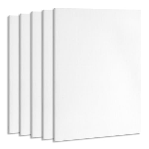 ESRICH Professional Linen Canvas for Painting, 5 Pack Linen Flat Canvas Panels 11x14 Primed Acid Free Blank Canvas Boards for Painting for Artists, Painters - size: Linen canvas-5p11x14in