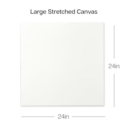 KINGART 844-2 Stretched White Canvas for Painting, 24 x 24 Inch, Pack of 2 - size: 24 x 24 Inch