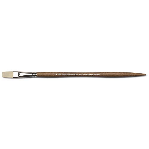 Winsor & Newton Artists' Oil Synthetic Brush, Flat #8 | Synthetic Flagged Bristles, Excellent Color Carrying Capacity, Handmade in England, For Oil Paint - style: Flat #8
