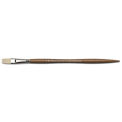 Winsor & Newton Artists' Oil Synthetic Brush, Flat #8 | Synthetic Flagged Bristles, Excellent Color Carrying Capacity, Handmade in England, For Oil Paint - style: Flat #8