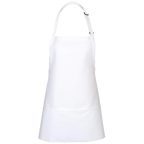 FAME® 3 Pocket Adjustable Unisex Bib Apron - F10 - Restaurants, Home, Hobbyist, Chef, Paint Party, Gardener, Grocery Store - color: White, size: One Size