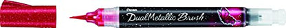 Pentel XGFH-DP Dual Metallic Brush, Pink + Metallic Pink - color: pink + metallic pink