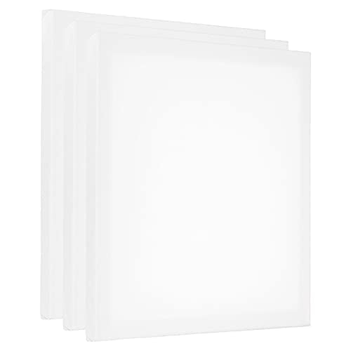 PATIKIL Paint Canvases Panel for Painting, 3 Pack 12x12 Inch Square Wood Frame Stretched Blank Art Board Panels for Acrylic, Oil, Tempera Painting, White - size: 12x12 Inch