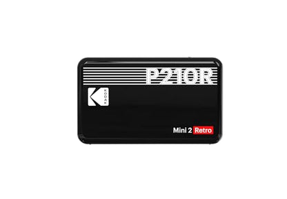 KODAK Mini 2 Retro 2x3 Portable Photo Printer, 4PASS, 38 Sheets, Black | Bluetooth, iPhone & Android Smartphone Compatible, Smudge-Proof, Water-Resistant, Fade-Resistant - color: Black, size: Printer + 38 Sheets
