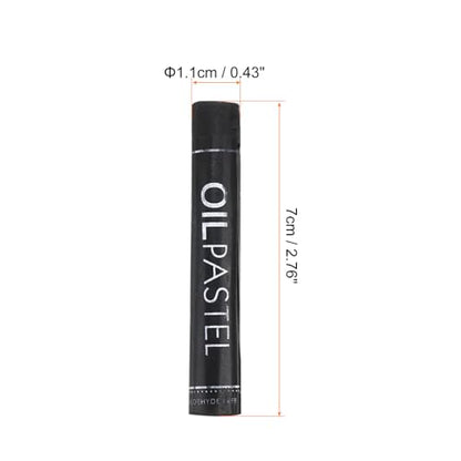 PATIKIL Black Oil Pastels, 12Pcs Soft Oil Crayons Creamy Pastels Stick Art Supplies for Art Painting Drawing Blending Graffiti for Artists Beginners (Pack of 2) - color: Black