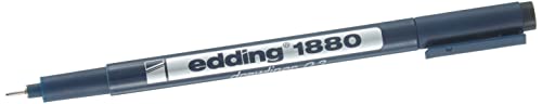 edding 1880 profipen - Black - 1 Pen - line Width 0.35 mm - fineliner Pen for Precise Writing, Sketching and Technical Drawing - fine, Metal-encased Nib - Suitable for use with rulers and Stencils - color: 04: 1 Pen - 0.35mm - Black, size: 1 Count (Pack o