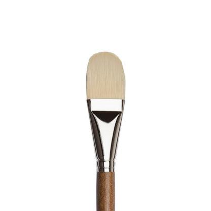 Winsor & Newton Artists' Oil Synthetic Brush, Filbert #16 | Synthetic Flagged Bristles, Excellent Color Carrying Capacity, Handmade in England, For Oil Paint - style: Filbert #16