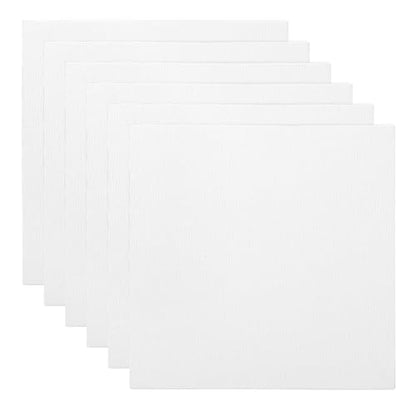 PATIKIL 12x12 Canvas Boards for Painting, 6 Pack 100% Cotton Square Triple Primed Stretched Blank Art Canvas Panel Bulk Thin for Acrylic, Oil, Tempera Paints, White - size: 12x12inch