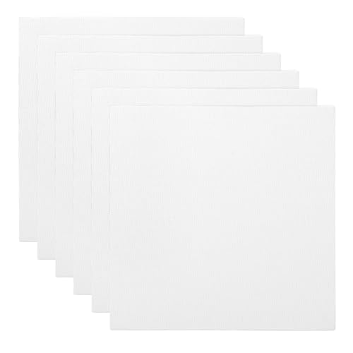 PATIKIL 10x10 Canvas Boards for Painting, 6 Pack 100% Cotton Square Triple Primed Stretched Blank Art Canvas Panel Bulk Thin for Acrylic, Oil, Tempera Paints, White - size: 10x10inch