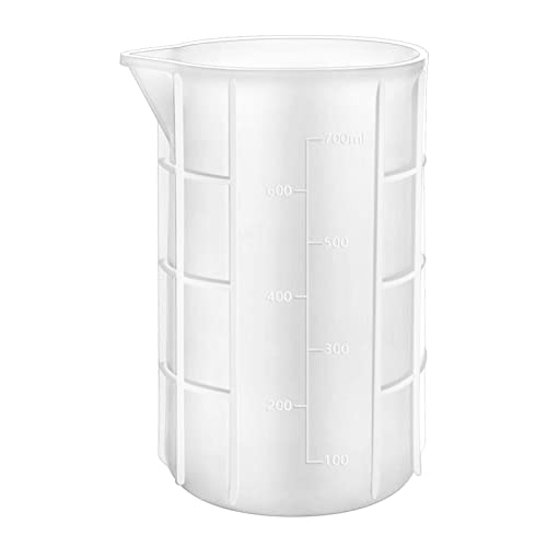 700ml Extra Large Silicone Mixing Cups for Epoxy Resin, 23 oz Measuring Cups, Casting Making Crafts, Acrylic Paint Pouring, Butter,Chocolate, Microwavable, Flexible Reusable Tool - size: X Large-700ml*1
