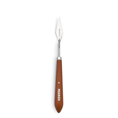 MEEDEN Artist Spatula Palette Knife: 8.86" Flexible Stainless Steel Art Pallet Scraper Knife with Wood Handle for Canvas, DIY Crafts, #4 - style: #4
