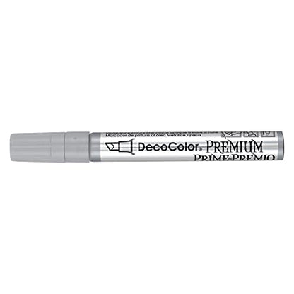 Uchida of America 350-CSLV DecoColor Premium 3 Way Chisel Point Pen, Silver - size: 1 Count (Pack of 1)