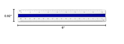 Alumicolor Aluminum Engineer Color-Coded Solid Drafting Scale, 6IN, Silver - size: 6IN, style: Engineer