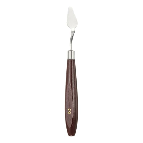 HARFINGTON Palette Knife Painting Tool 1.1 x 0.59 Stainless Steel Art Spatula Pallet Knives Scrapers Tools with Beech Wood Handle for Acrylic Oil Canvas Mixing Spreading, Red/Silver - size: 1.1" x 0.59"