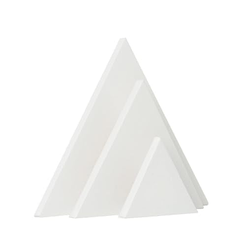 TRANSON 3 Sizes Triangle Shaped Stretched Canvas Primed Ready for Painting - size: Triangle 3PCS