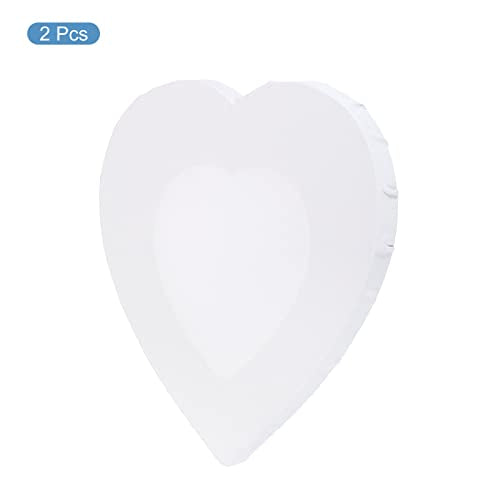 PATIKIL Paint Canvases Panel for Painting, 2 Pack 8x8 Inch Heart Shape Wood Frame Stretched Blank Art Board Panels for Acrylic, Oil, Tempera Painting, White - size: 8x8 Inch