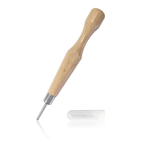 NIIIYTYB V-Tool Wood Carving Chisel 0.06 Inch (1.5mm) Triangular Blade, Alloy Steel Edge, Rubber Handle, Ideal for Linocut, Woodworking, Precision Carving