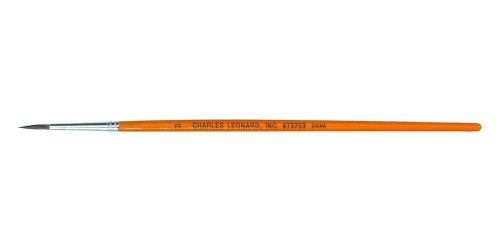 Charles Leonard Sabeline Water Color Paint Brushes with Round Handle, # 3, 0.50 Inch, Pointed Sable Blend Bristles, 12-Pack (73703) - size: # 3 - 0.50 Inch, style: Sable Blend