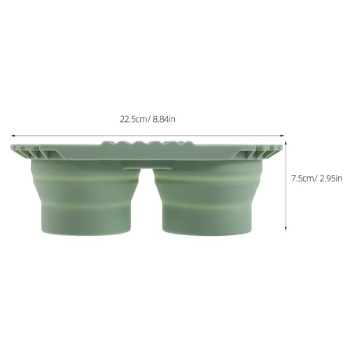 SEWACC Foldable Silicone Paint Brush Washer, Dual Collapsible Basin with Drying Rack, Portable Acrylic and Watercolor Brush Washing Bucket, Travel Art Supplies Organizer - color: Green