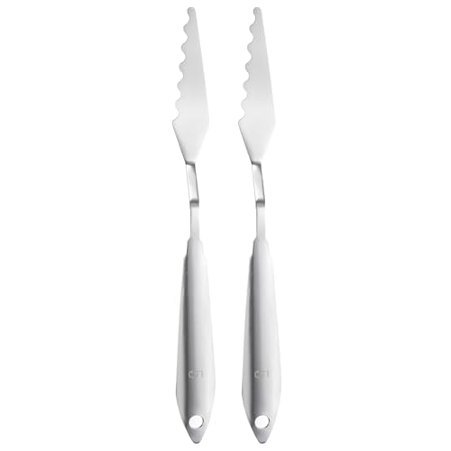 HARFINGTON 2pcs Palette Knife Painting Tool 8.66" Stainless Steel Silver