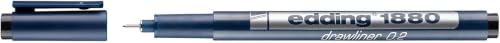edding 1880 profipen - black - 1 pen - line width 0.3 mm - fineliner pen for precise writing, sketching and technical drawing - fine, metal-encased nib - suitable for use with rulers and stencils - color: 03: 1 Pen - 0.3mm - Black, size: 1 Count (Pack of