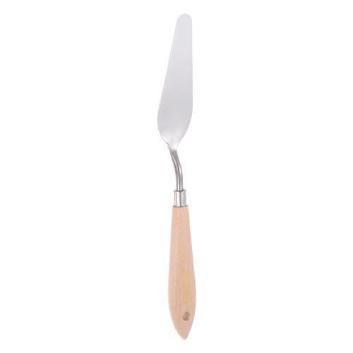 HARFINGTON No.16 Painting Palette Knife Stainless Steel Pointy Spatula Pallet Knife with Beech Wood Handle for Oil Acrylic Paint Canvas Mixing Spreading