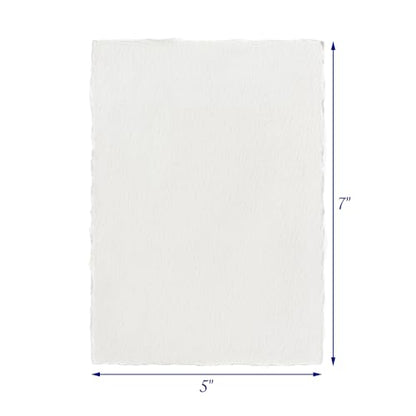 Deckled Edge Watercolor Paper 5x7 Inch, 60 Sheets 300gsm Thick Cotton Blend, Handmade Torn Edge Cards for Watercolor, Calligraphy, Wedding Invitations, DIY Crafts & Postcards
