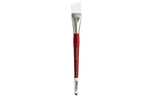 Connoisseur White Taklon Brush Short Angular 1" - size: 1-inch, style: Angular Wash
