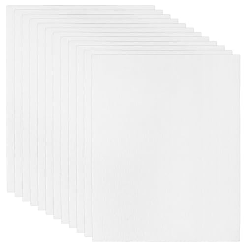 PATIKIL 8x12 Canvas Boards for Painting, 12 Pack 100% Cotton Square Triple Primed Stretched Blank Art Canvas Panel Bulk Thin for Acrylic, Oil, Tempera Paints, White - size: 8x12inch