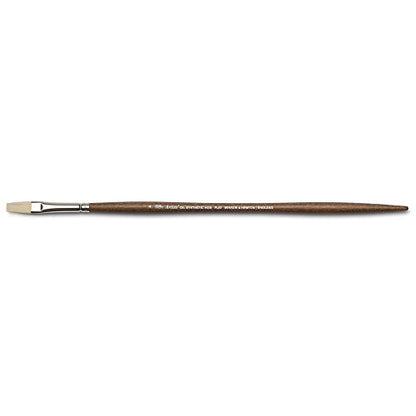 Winsor & Newton Artists' Oil Synthetic Brush, Flat #4 | Synthetic Flagged Bristles, Excellent Color Carrying Capacity, Handmade in England, For Oil Paint - style: Flat #4