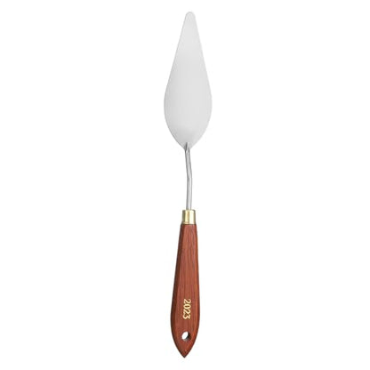 HARFINGTON Palette Knife Painting Tool 3.94" x 1.42" Stainless Steel Teardrop Blade 10.24" Length Spatula Painting Pallet Knives with Hole Beech Wood Handle for Oil Acrylic Canvas, Red/Silver - size: 10.24" x 1.42" x 3.94"