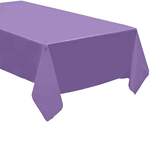 Pack of 4: Disposable Plastic Tablecloths/Table Covers, 54 x 108 inches Rectangle Table Cover Waterproof & Disposable – Ideal for Birthday Parties, Weddings, Picnics, and Events (Puple) - color: Puple