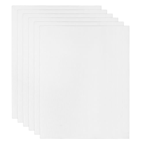 PATIKIL 8x12 Canvas Boards for Painting, 6 Pack 100% Cotton Square Triple Primed Stretched Blank Art Canvas Panel Bulk Thin for Acrylic, Oil, Tempera Paints, White - size: 8x12inch