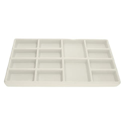 The Beadsmith Ceramic Mixing Palette – Rectangle Design Paint Holder – Arts and Crafts Accessories Organizer – 7.5' x 4.1' x .6” – 14 Compartments, (1 Palette) - size: 1 Palette - 7.5" x 4.1" x .6"