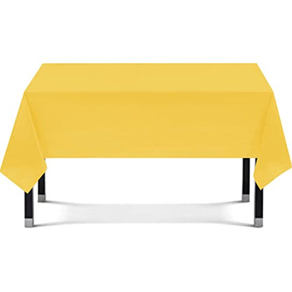 Eleclassi Yellow 6 Pack Premium Disposable Plastic Tablecloth 54 x 108 in - Plastic Table Cloth Disposable Tablecloth for Rectangle Table Up to 8 Feet - color: Yellow