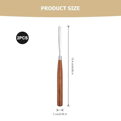 2 PCS Palette Knife Professional Paint Spatula | Pallet Knife, Stainless Steel, Wood Handle, For Oil, Canvas, Acrylic Painting, Color Mixing