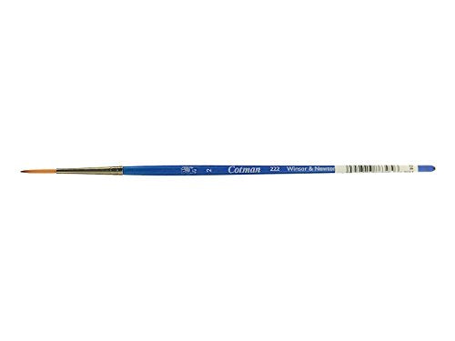 Winsor & Newton Cotman Watercolor Brush, Series 222, Synthetic, SH #2 | Synthetic, Short Handle, Nickel Plated Brass Ferrule, Easy Cleaning, Blend of Thick & Thin Fibers - size: SH #2, style: Series 222 Designer Round