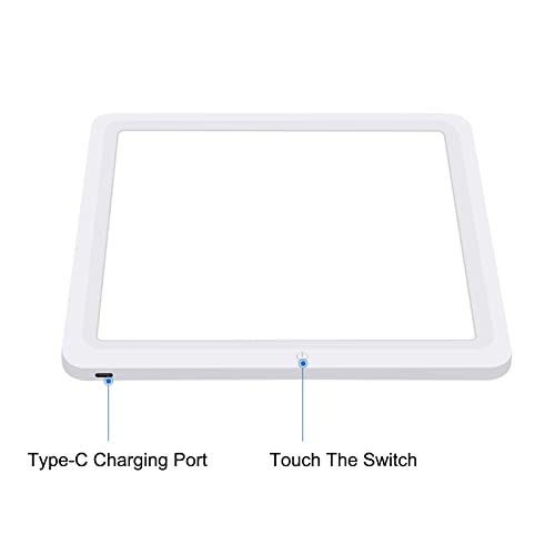 PULUZ Photo Studio LED Shadowless Light Panel 8" X 8" / 20 x 20 cm Photography Softbox Bottom Light with USB Power Cable for Food Jewelry Cosmetic Crafts Shooting - size: 8.5*8.5 Inch